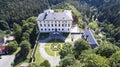 Rabstejn - aerial drone skyline view of castle Royalty Free Stock Photo